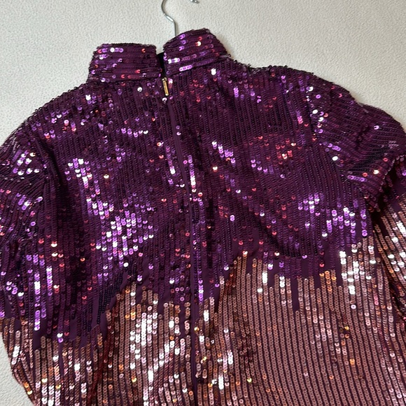 KATE SPADE NEW YORK Gradient Long-Sleeve Sequin Mini Dress - Picture 7 of 8